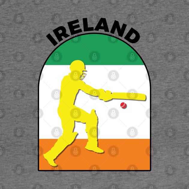 Ireland Cricket Batsman Ireland Flag by DPattonPD